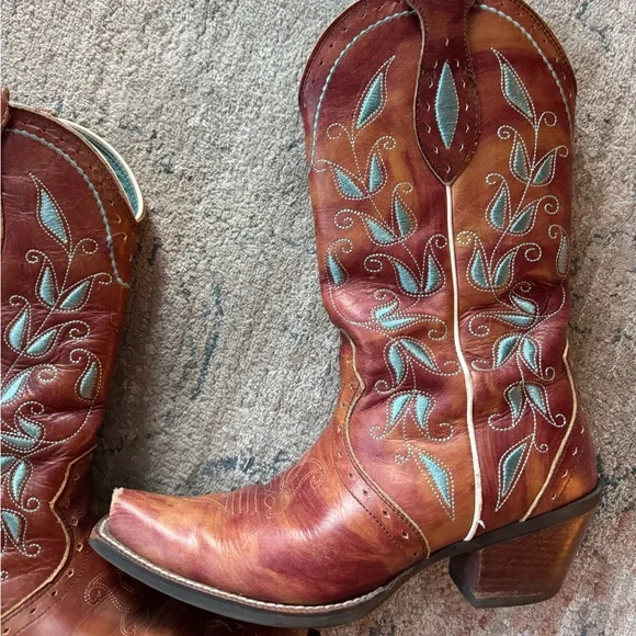 Ariat Red Cowboy Boots - Picture 2 of 10